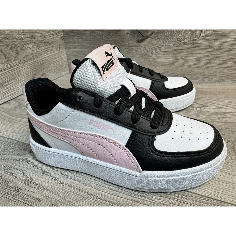 PUMA kids  Sneakers Size 12C Black White Pink Casual Athletic Shoes 396317-42